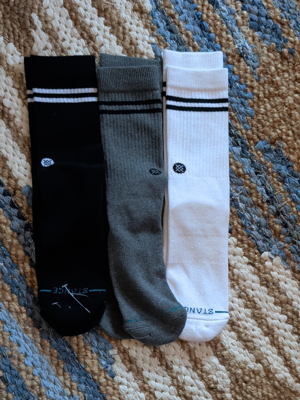 Stance Men's Crew Socks - Black, Gray & White